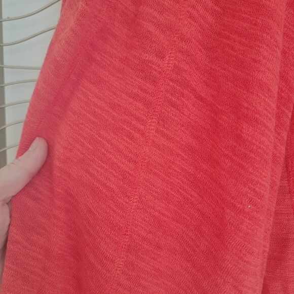 Cable & Gauge Open Front Drape Waterfall Front Coral Cardigan Size Small - Picture 6 of 12